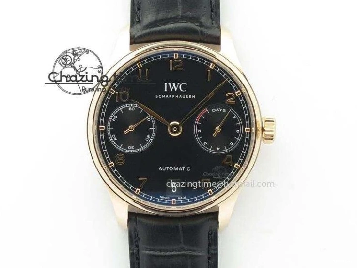 MIROTIME 0501 Portuguese Tourbillon IW5463 RG ZF Best Edition White Dial on Brown Leather Strap Stylish 7174